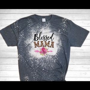Blessed Mama Distressed, Bleached size XL T-shirt